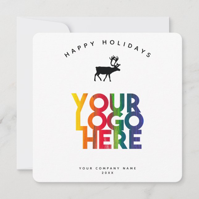 Holiday Corporate Business Logo Christmas Card (Front)