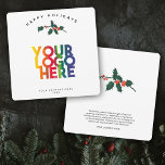 Holiday Corporate Business Logo Christmas Card<br><div class="desc">A simple and stylish business or company vintage Christmas Holly and Berry "Happy Holidays" card design that can be customised to your logo and text. Customise further with your own card colour and texture.</div>