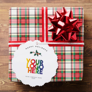 Holiday Corporate Business Logo Christmas Gift Tag Tree Decoration Card