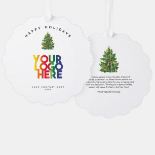 Holiday Corporate Business Logo Christmas Gift Tree Decoration Card