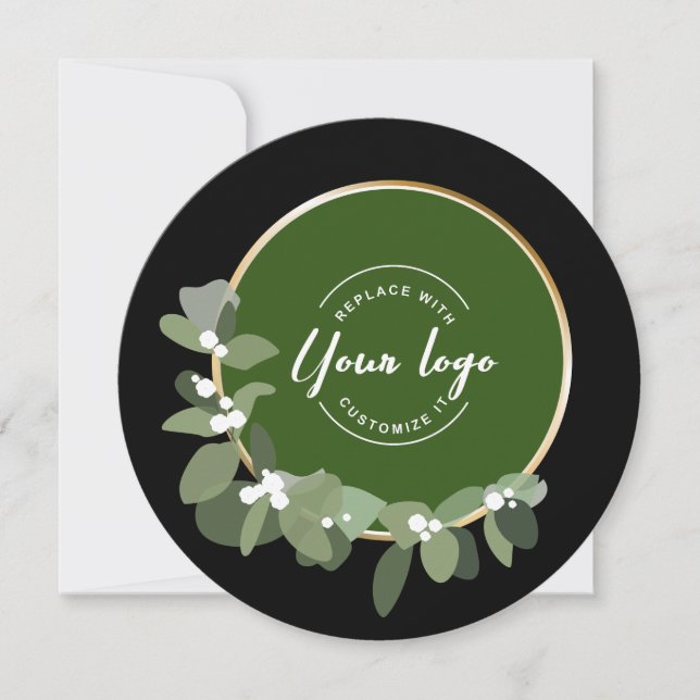 Holiday Corporate Modern Wreath Green Custom Logo (Front)