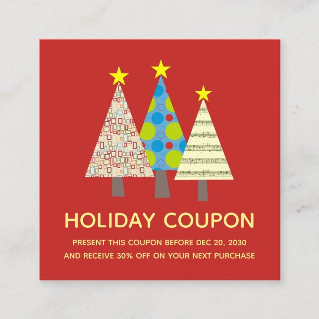 Holiday Coupon Discount Card (Front)
