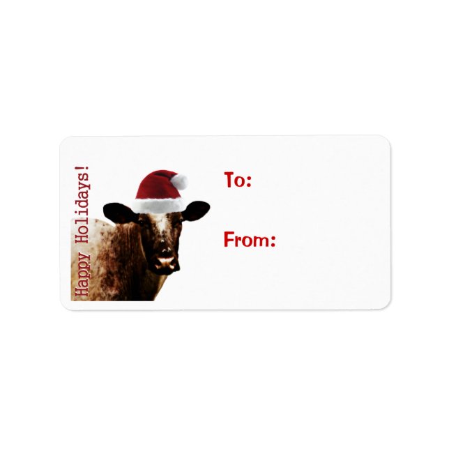 Holiday Cow Gift Labels (Front)