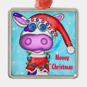 Holiday Cow, Moooy Christmas Ornament
