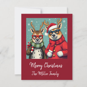 Holiday Creatures in Christmas Disguise Card