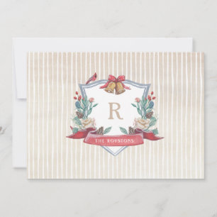 Holiday Crest - Family Monogram - Christmas Card