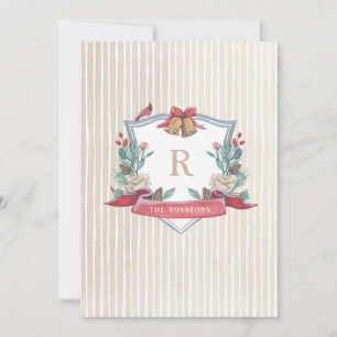 Holiday Crest - Family Monogram - Christmas Card