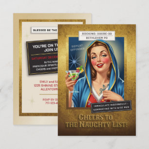 Holiday Crimes Unit – Virgin Mary, Naughty or Nice Invitation