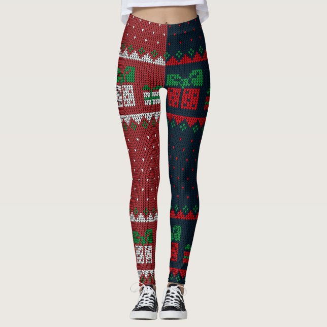 Holiday Cross Stitch Leggings (Front)