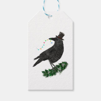 Holiday Crow with Top Hat Gift Tags