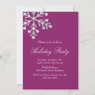 Holiday Crystal Snowflake (magenta) Invitation