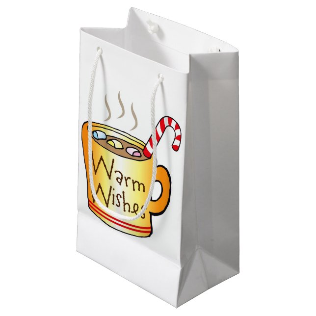 Holiday Cup of Cheer Small Gift Bag (Front Angled)
