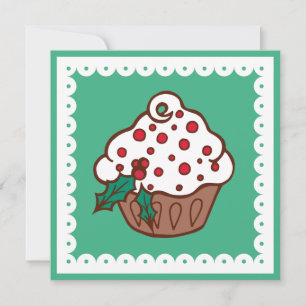Holiday Cupcake Christmas Party Invitations