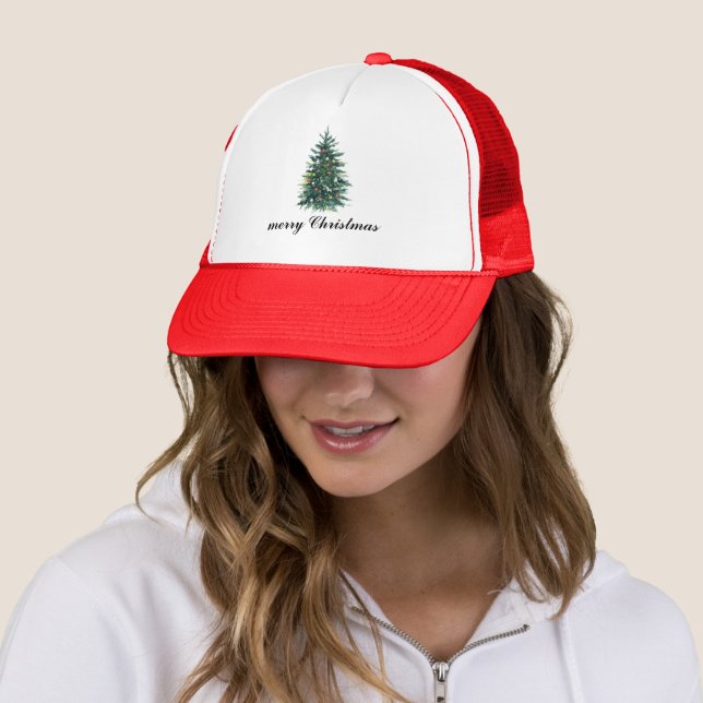 Holiday Custom Christmas Tree Mark Trucker Hat (In Situ)