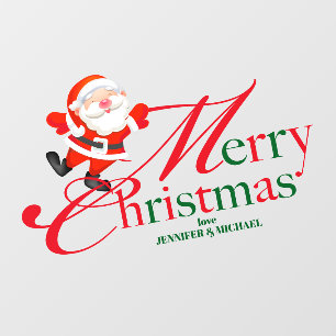Holiday Custom Text Merry Christmas Window Cling