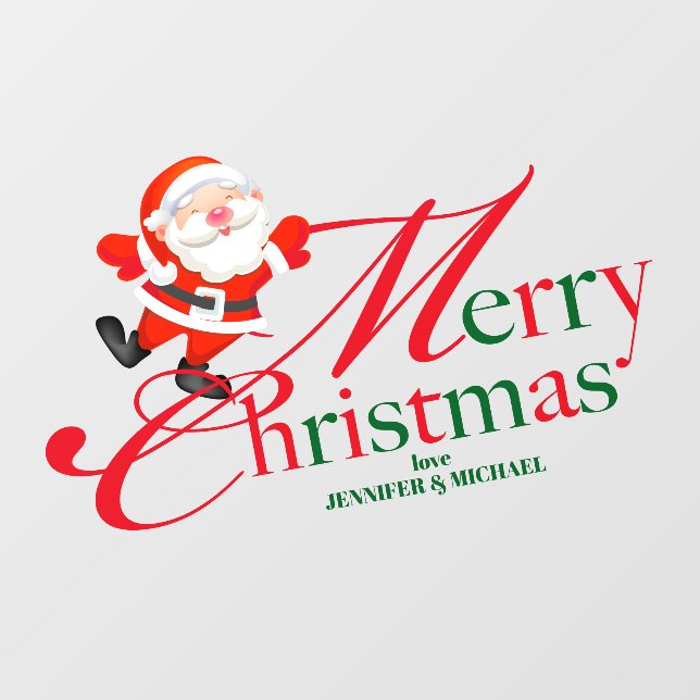 Holiday Custom Text Merry Christmas Window Cling (Sheet)