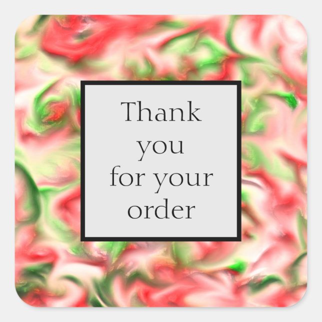 Holiday Customer Appreciation Red Green Thank You Square Sticker (Front)