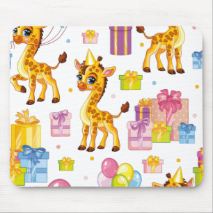 Holiday cute cartoon giraffe mouse mat