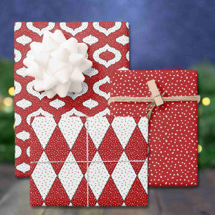 Holiday Cute Sugar and Sprinkles Ogee & Harlequin Wrapping Paper Sheet