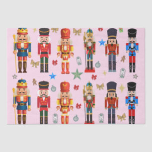 holiday cute toy soldier Nutcracker pattern pink Tissue Paper