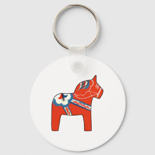 Holiday Dala Horse Key Ring