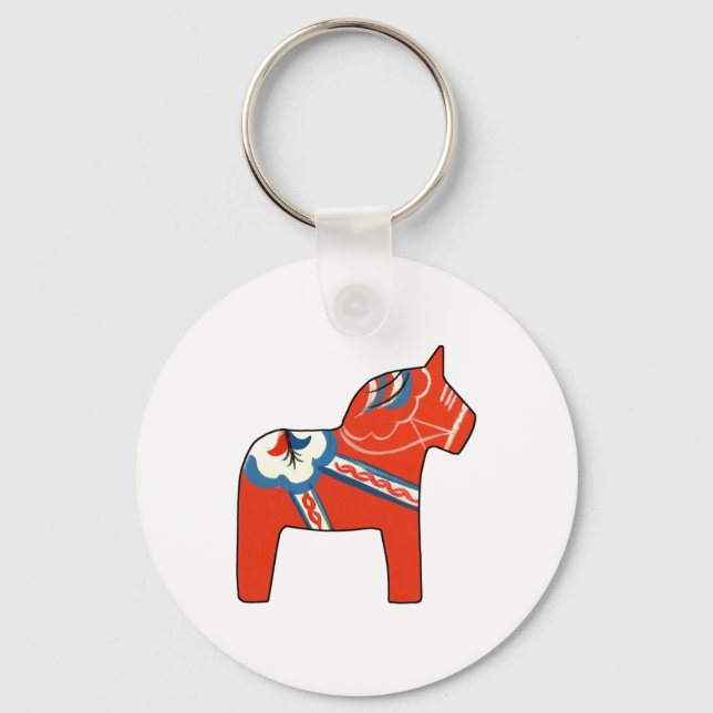 Holiday Dala Horse Key Ring (Front)