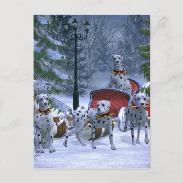 Holiday Dalmatians Postcard (Front)