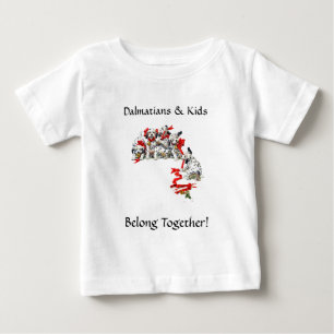 Holiday Dalmatin Pups with Red Ribbon Baby T-Shirt