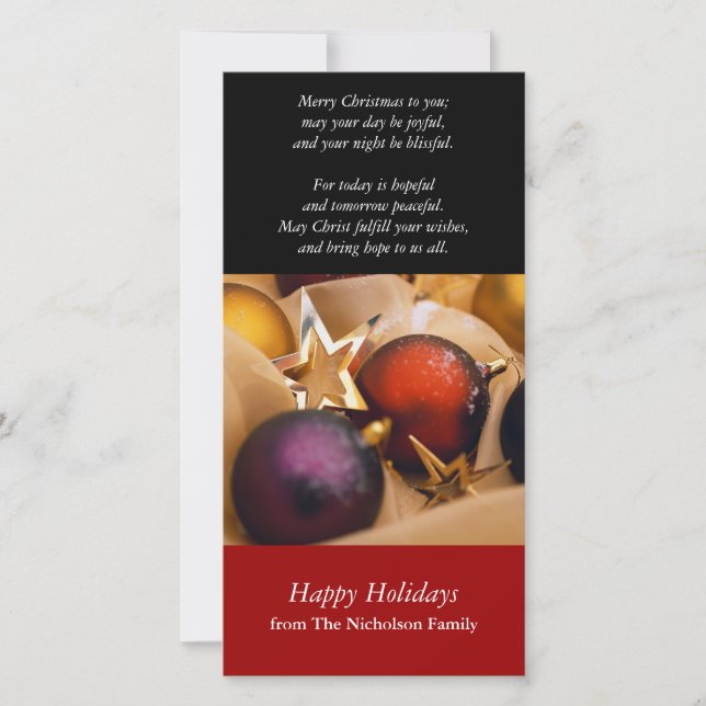 Holiday Decorations Photo Card (Front)