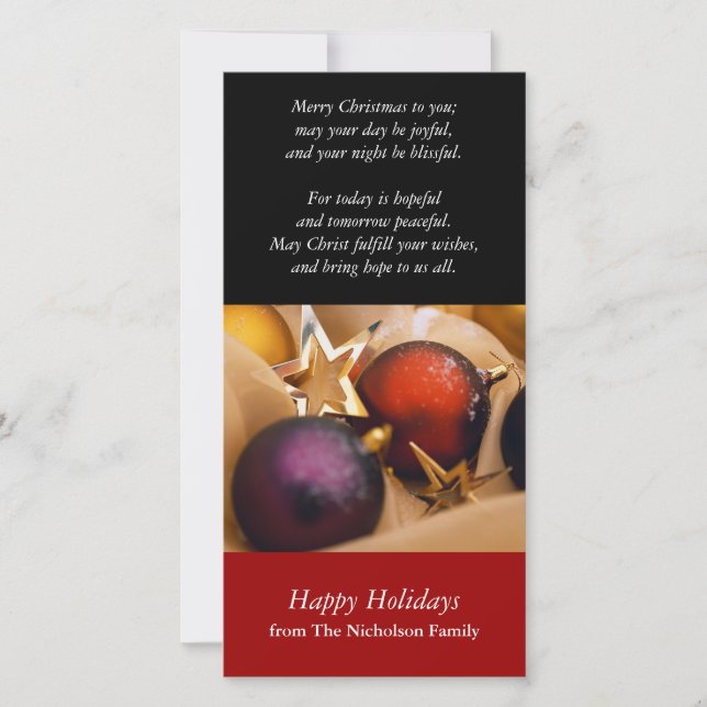 Holiday Decorations Photo Card (Front)