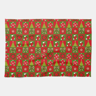 Holiday Decorative Squares Tea Towel