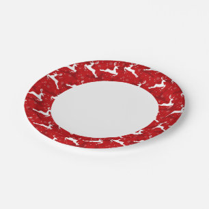 Holiday Deer Pattern Paper Plate