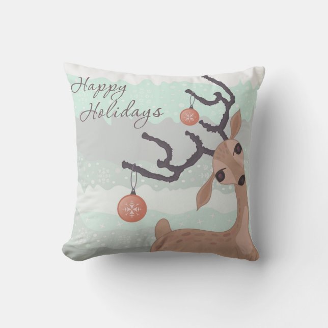 Holiday Deer Pillow (Front)