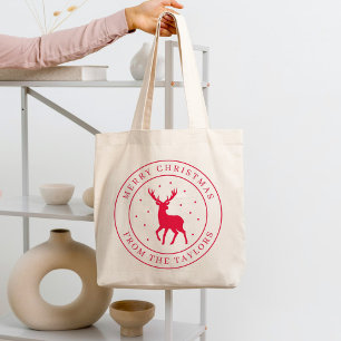 Holiday Deer Reusable Tote Christmas Gift Bag