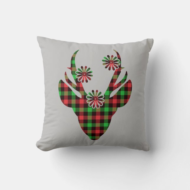 Holiday Deer Throw Pillow (Front)