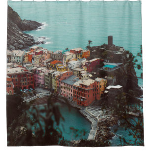 Holiday destination shower curtain