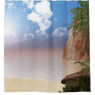 Holiday destination shower curtain