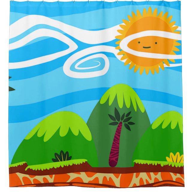 Holiday destination shower curtain (Front)