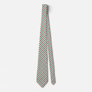Holiday Diagonal Red and Green Plaid Tie