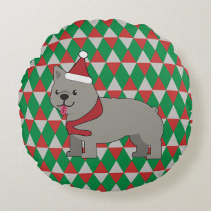 Holiday Diamonds Dog Round Cushion