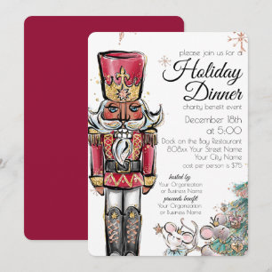 Holiday Dinner Charity Event Nutcracker Christmas Invitation