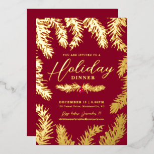 Holiday dinner red berry christmas gold