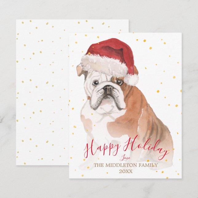Holiday  Dog Gold Seasonal Greeting (Front/Back)