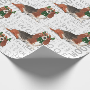 Holiday Dog Lover Basset Hound Christmas Wrapping Paper