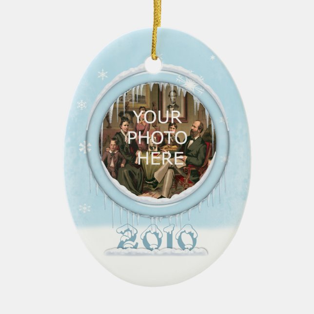Holiday Dolphins Picture Ornament (Front)