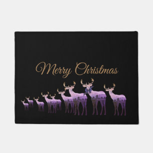 Holiday Door Mat-Happy Holidays Purple Deer/Elk Doormat