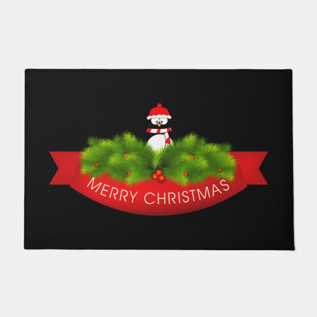 Holiday Doormat-Christmas Penguin Doormat (Front)