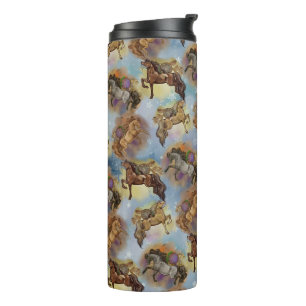 Holiday Dreamcatcher Western Horses Pattern  Thermal Tumbler