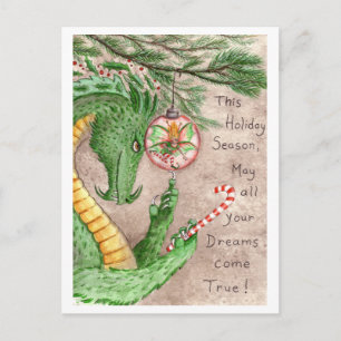Holiday Dreams Dragon - postcard