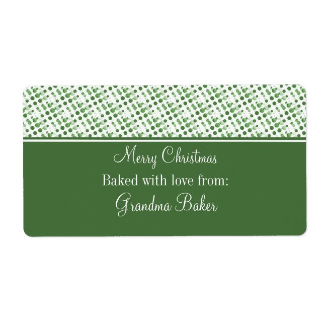 Holiday Effervescence Christmas Labels, Dark Green (Front)